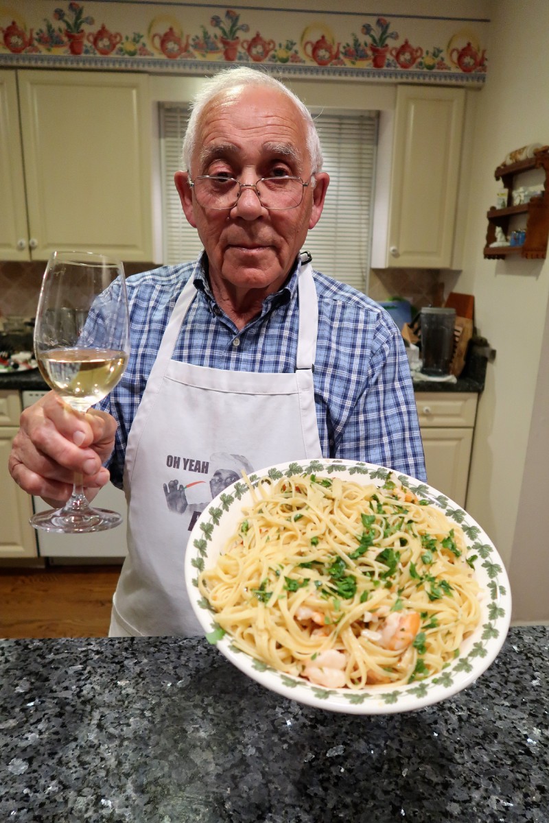 man with spaghetti